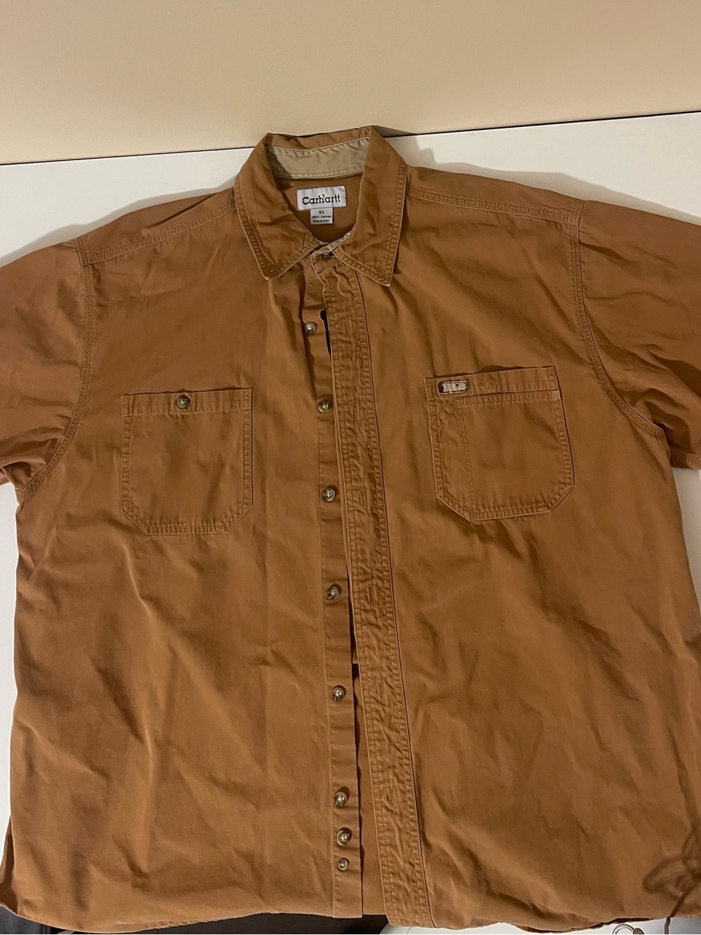 Carhartt Men's Short Sleeve Button-Down Shirt in Carhartt Brown